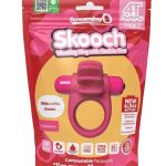 4T Skooch Vibrating Cock Ring with Clitoral Stimulator - Strawberry