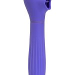 Nu Sensuelle Daisy Rechargeable Silicone Triple Action Thrusting Tongue Suction Vibrator - Ultra Violet