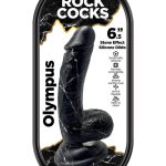 Rock Cocks Olympus Silicone Dildo 6.5in - Black/White