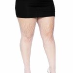 Leg Avenue Spandex Industrial Net Tights - 1X-2X - White