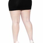 Leg Avenue Spandex Industrial Net Tights - 1X-2X - White