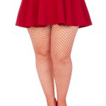 Leg Avenue Spandex Industrial Net Tights - 1X-2X - Red