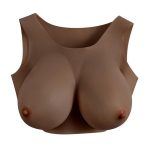 Gender X Breast Plate Silicone E Cup - Chocolate