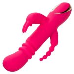 Jack Rabbit Signature Heated Rechargeable Silicone Triple Fantasy Rabbit Vibrator - Pink