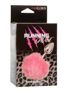 Running Wild Faux Fur Bunny Tail and Metallic Anal Plug - Pink