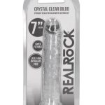 RealRock Skin Realistic Straight Dildo without Balls 7in - Clear