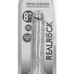 RealRock Skin Realistic Striaght Dildo without Balls 8in - Clear