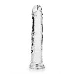 RealRock Skin Realistic Striaght Dildo without Balls 8in - Clear