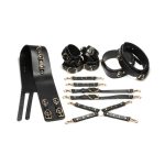 Master Series Tied Temptress Thigh Harness with Hog Tie Connector - Black/Gold