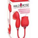 Wild Rose Come Hither Rechargeable Silicone Dual Stimulator with Clitoral Suction - Red