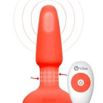 B-Vibe Rimming Plug 2 Rechargeable Silicone Anal Plug with Remote - Orange