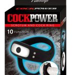 CockPower Rechargeable Silicone Scrotum and Cock Ring - Black