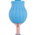 Clit-Tastic Rose Bud Dual Massager Rechargeable Silicone with Clitoral Stimulator - Blue