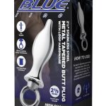 Blue Line Metal Tapered Butt Plug with Loop Hardware 2.5in - Stainless Steel