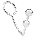 Blue Line 2 Bead Anal Hook and Cock Ring 45mm - Stainless Steel