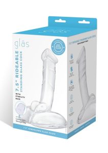 Glas Rideable Standing Glass Cock with Stability Base 7.5in - Clear