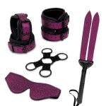 WhipSmart Dragon`s Lair Dragonskin Bondage Set (7 Piece) - Black/Purple