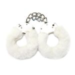 WhipSmart Furry Cuffs with Eye Mask - White