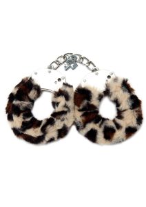 WhipSmart Furry Cuffs with Eye Mask - Leopard