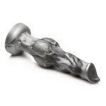 Night Prowler Silicone Dildo - Large - Silver/Black