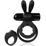 Screaming O Ohare Remote Control Rechargeable Silicone Vibrating Cock Ring - Black