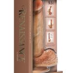 Renaissance Raphael Silicone Sliding Foreskin Dildo with Squeezable Balls 9.5in - Caramel