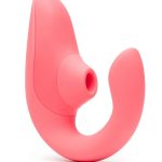 Womanizer Blend Rechargeable Silicone Vibrator with Clitoral Stimulator - Vibrant Rose