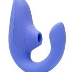 Womanizer Blend Rechargeable Silicone Vibrator with Clitoral Stimulator - Vibrant Blue