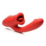 Lickgasm Deep Kiss Kissing Rechargeable Silicone Rabbit Vibrator - Red