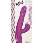 Bang! Thrusting and Sucking Rechargeable Silicone Rabbit Vibrator - Purple