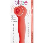 Blaze Luscious Licker Rechargeable Silicone Dual End Vibrator - Coral
