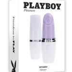 Playboy Getaway Rechargeable Silicone Clitoral Stimulator - White/Lavender