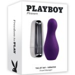 Playboy The Jet Set Vibrator Rechargeable Silicone Clitoral Stimulator - Silver/Purple