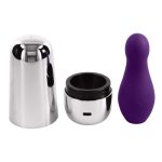 Playboy The Jet Set Vibrator Rechargeable Silicone Clitoral Stimulator - Silver/Purple