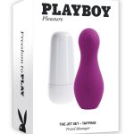Playboy The Jet Set Tapping Rechargeable Silicone Clitoral Stimulator - White/Purple