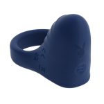 Playboy Pleasure Point Rechargeable Silicone Cock Ring - Blue