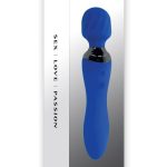 Selopa Blue Belle Silicone Rechargeable Dual End Vibrating Wand - Blue