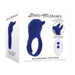 Zero Tolerance Adjustable Fun Ring Rechargeable Silicone Cock Ring - Blue