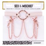 Sex and Miscielf Peaches `n CreaMe Collar with Nipple Clamps - Ivory/Rose Gold