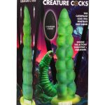 Creature Cocks Squirmer Thrusting and Vibrating Rechargeable Silicone Dildo - Green/Yellow