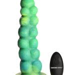 Creature Cocks Squirmer Thrusting and Vibrating Rechargeable Silicone Dildo - Green/Yellow