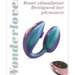 Love to Love Wonderlover Rechargeable Silicone Dual Vibrator with Remote - Iridescent Turquoise