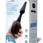 AquaClean 150ML One Way Valve Douche with Butt Plug Nozzle - Black