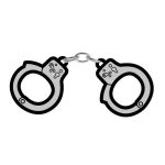 Handcuffs Enamel Pin - Black/Silver