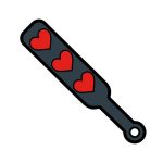 Paddle Hearts Enamel Pin - Red/Grey