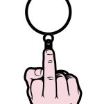 Middle Finger Keychain - Pink/Black