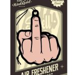 Middle Finger Air Freshener - Pink/Black