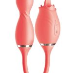 Blaze Exciter Rechargeable Silicone Dual Stimulating Vibrator - Coral