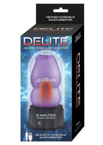 Delite Heated Rose Rechargeable Masturbator - Purple