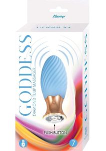 Goddess Diamond Tulip Rechargeable Silicone Massager - Blue